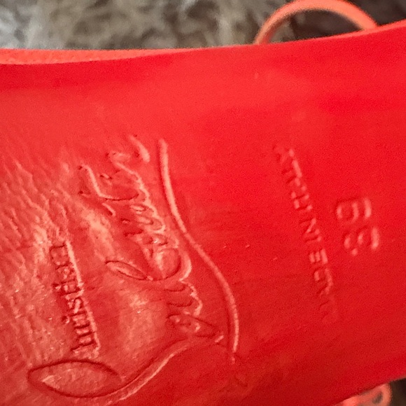 Christian Louboutin Red Strappy Platform Heels - Picture 4 of 4